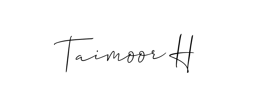 Also You can easily find your signature by using the search form. We will create Taimoor H name handwritten signature images for you free of cost using Allison_Script sign style. Taimoor H signature style 2 images and pictures png
