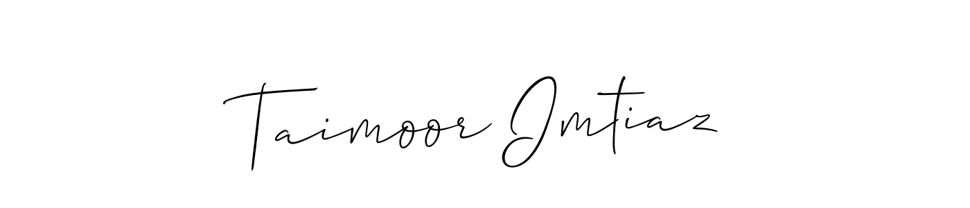 You should practise on your own different ways (Allison_Script) to write your name (Taimoor Imtiaz) in signature. don't let someone else do it for you. Taimoor Imtiaz signature style 2 images and pictures png