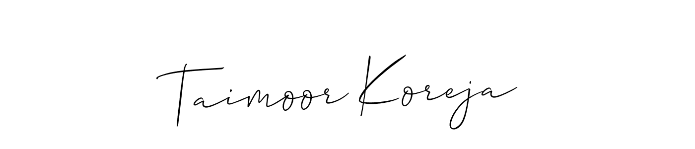 Make a beautiful signature design for name Taimoor Koreja. Use this online signature maker to create a handwritten signature for free. Taimoor Koreja signature style 2 images and pictures png