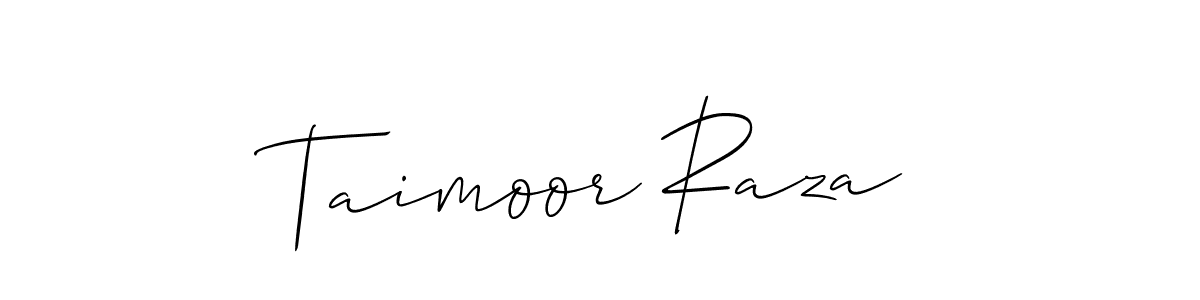 Allison_Script is a professional signature style that is perfect for those who want to add a touch of class to their signature. It is also a great choice for those who want to make their signature more unique. Get Taimoor Raza name to fancy signature for free. Taimoor Raza signature style 2 images and pictures png