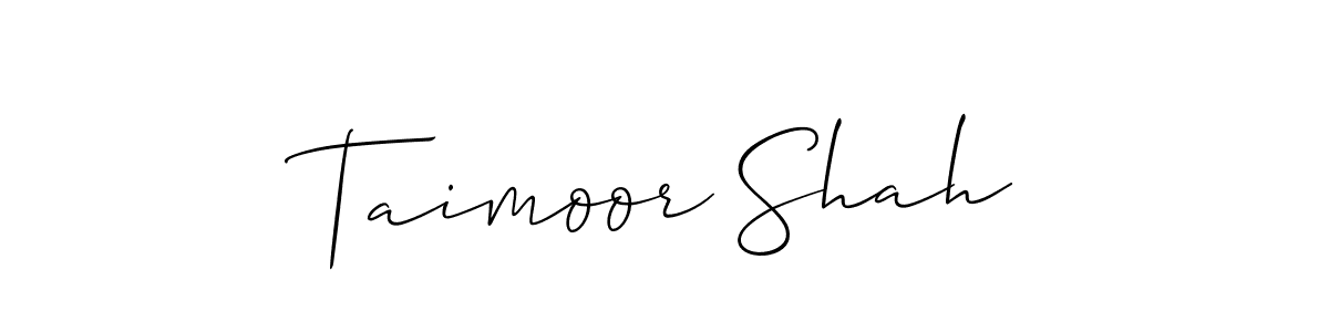 Create a beautiful signature design for name Taimoor Shah. With this signature (Allison_Script) fonts, you can make a handwritten signature for free. Taimoor Shah signature style 2 images and pictures png