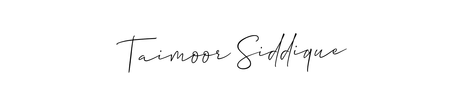 It looks lik you need a new signature style for name Taimoor Siddique. Design unique handwritten (Allison_Script) signature with our free signature maker in just a few clicks. Taimoor Siddique signature style 2 images and pictures png