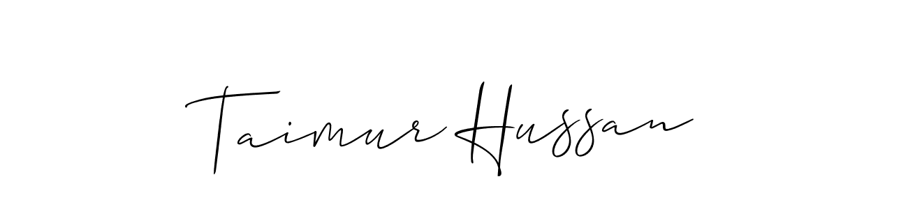 How to make Taimur Hussan name signature. Use Allison_Script style for creating short signs online. This is the latest handwritten sign. Taimur Hussan signature style 2 images and pictures png