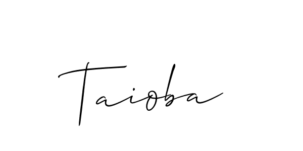 Also You can easily find your signature by using the search form. We will create Taioba name handwritten signature images for you free of cost using Allison_Script sign style. Taioba signature style 2 images and pictures png