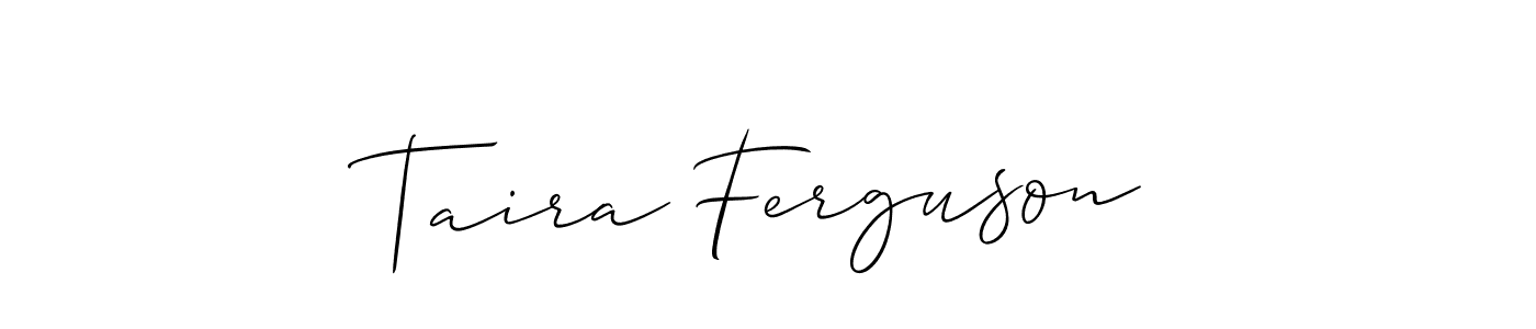 Similarly Allison_Script is the best handwritten signature design. Signature creator online .You can use it as an online autograph creator for name Taira Ferguson. Taira Ferguson signature style 2 images and pictures png