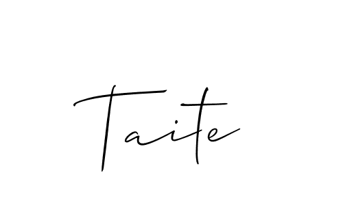 You should practise on your own different ways (Allison_Script) to write your name (Taite) in signature. don't let someone else do it for you. Taite signature style 2 images and pictures png