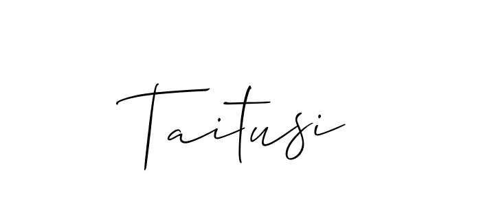 The best way (Allison_Script) to make a short signature is to pick only two or three words in your name. The name Taitusi include a total of six letters. For converting this name. Taitusi signature style 2 images and pictures png