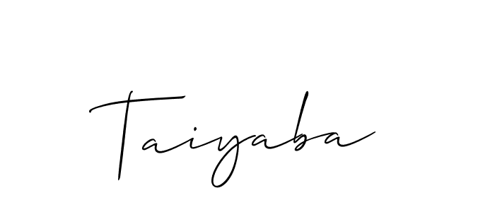 Design your own signature with our free online signature maker. With this signature software, you can create a handwritten (Allison_Script) signature for name Taiyaba. Taiyaba signature style 2 images and pictures png