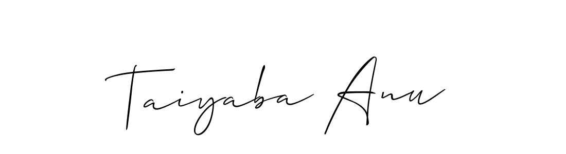 if you are searching for the best signature style for your name Taiyaba Anu. so please give up your signature search. here we have designed multiple signature styles  using Allison_Script. Taiyaba Anu signature style 2 images and pictures png