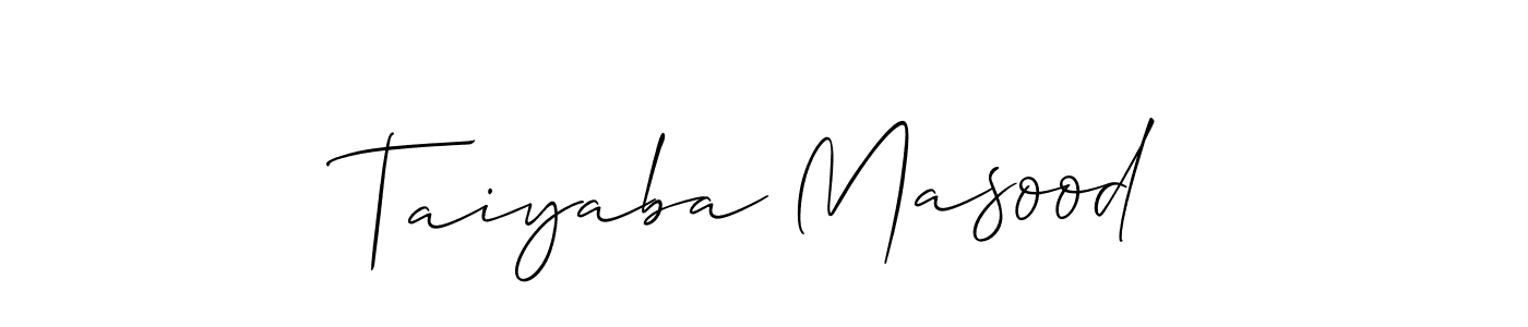 Create a beautiful signature design for name Taiyaba Masood. With this signature (Allison_Script) fonts, you can make a handwritten signature for free. Taiyaba Masood signature style 2 images and pictures png