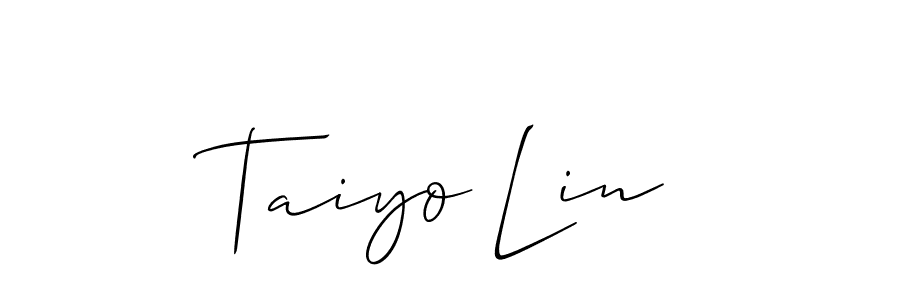 Design your own signature with our free online signature maker. With this signature software, you can create a handwritten (Allison_Script) signature for name Taiyo Lin. Taiyo Lin signature style 2 images and pictures png