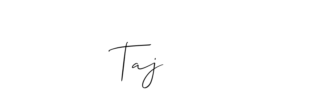 Create a beautiful signature design for name Taj تاج. With this signature (Allison_Script) fonts, you can make a handwritten signature for free. Taj تاج signature style 2 images and pictures png