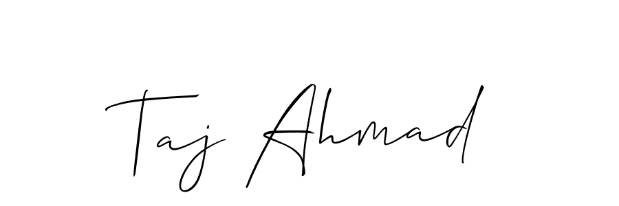 How to make Taj Ahmad signature? Allison_Script is a professional autograph style. Create handwritten signature for Taj Ahmad name. Taj Ahmad signature style 2 images and pictures png