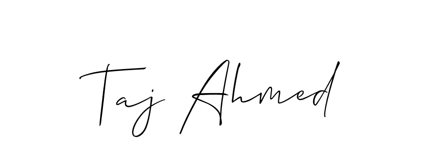 Design your own signature with our free online signature maker. With this signature software, you can create a handwritten (Allison_Script) signature for name Taj Ahmed. Taj Ahmed signature style 2 images and pictures png