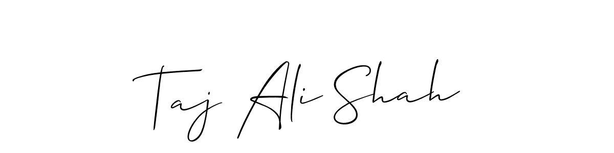 Also we have Taj Ali Shah name is the best signature style. Create professional handwritten signature collection using Allison_Script autograph style. Taj Ali Shah signature style 2 images and pictures png