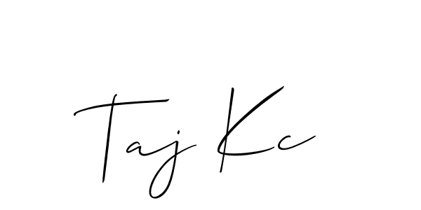 Similarly Allison_Script is the best handwritten signature design. Signature creator online .You can use it as an online autograph creator for name Taj Kc. Taj Kc signature style 2 images and pictures png