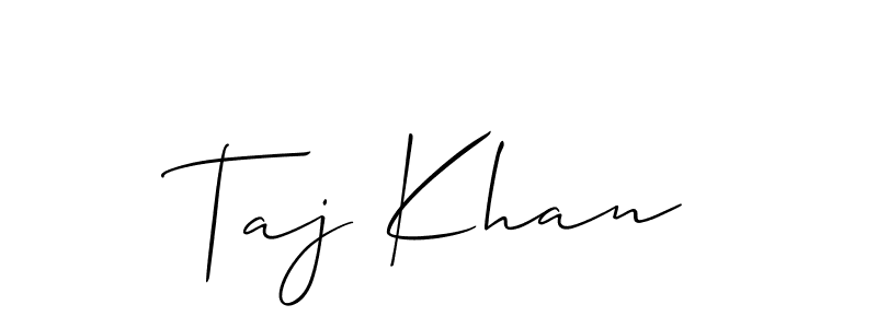 Make a beautiful signature design for name Taj Khan. With this signature (Allison_Script) style, you can create a handwritten signature for free. Taj Khan signature style 2 images and pictures png