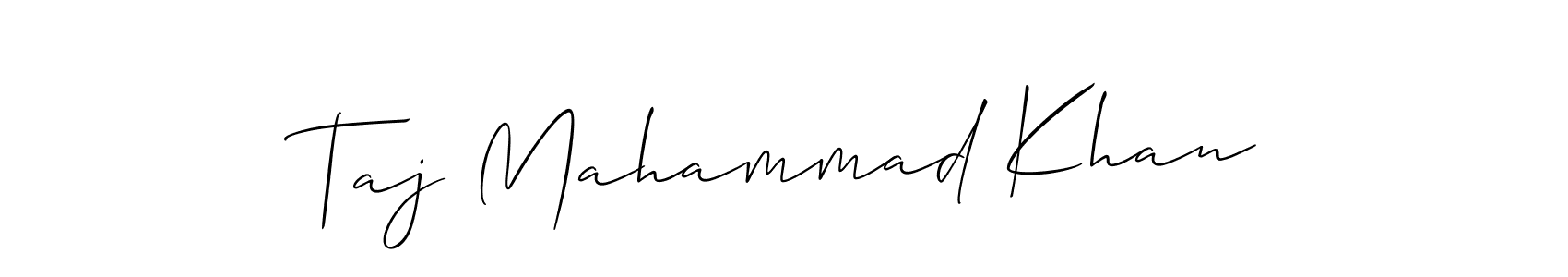You should practise on your own different ways (Allison_Script) to write your name (Taj Mahammad Khan) in signature. don't let someone else do it for you. Taj Mahammad Khan signature style 2 images and pictures png