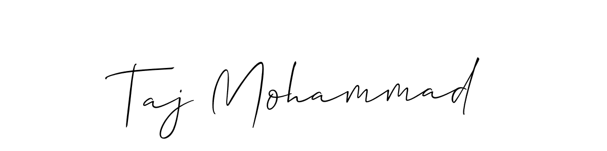 The best way (Allison_Script) to make a short signature is to pick only two or three words in your name. The name Taj Mohammad include a total of six letters. For converting this name. Taj Mohammad signature style 2 images and pictures png