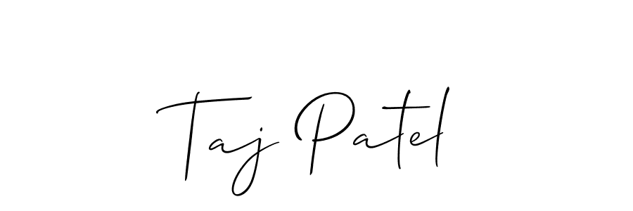 Allison_Script is a professional signature style that is perfect for those who want to add a touch of class to their signature. It is also a great choice for those who want to make their signature more unique. Get Taj Patel name to fancy signature for free. Taj Patel signature style 2 images and pictures png