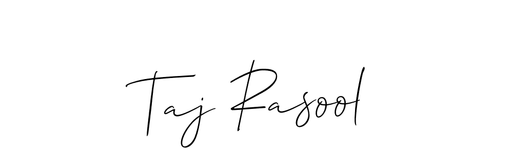 Also You can easily find your signature by using the search form. We will create Taj Rasool name handwritten signature images for you free of cost using Allison_Script sign style. Taj Rasool signature style 2 images and pictures png