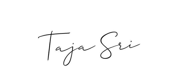Also You can easily find your signature by using the search form. We will create Taja Sri name handwritten signature images for you free of cost using Allison_Script sign style. Taja Sri signature style 2 images and pictures png