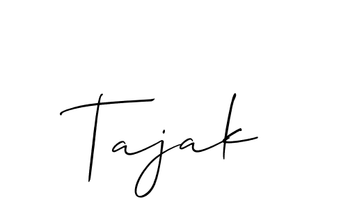 How to make Tajak name signature. Use Allison_Script style for creating short signs online. This is the latest handwritten sign. Tajak signature style 2 images and pictures png