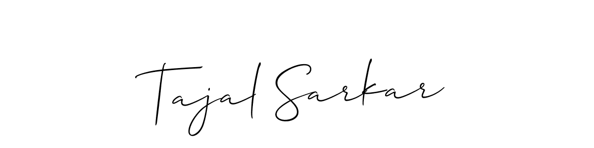 Create a beautiful signature design for name Tajal Sarkar. With this signature (Allison_Script) fonts, you can make a handwritten signature for free. Tajal Sarkar signature style 2 images and pictures png