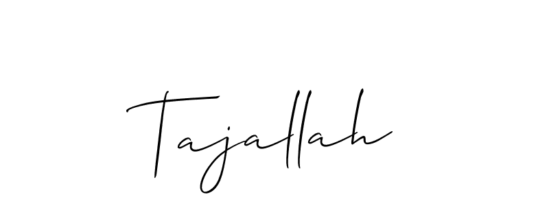Design your own signature with our free online signature maker. With this signature software, you can create a handwritten (Allison_Script) signature for name Tajallah. Tajallah signature style 2 images and pictures png