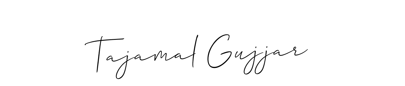 Design your own signature with our free online signature maker. With this signature software, you can create a handwritten (Allison_Script) signature for name Tajamal Gujjar. Tajamal Gujjar signature style 2 images and pictures png