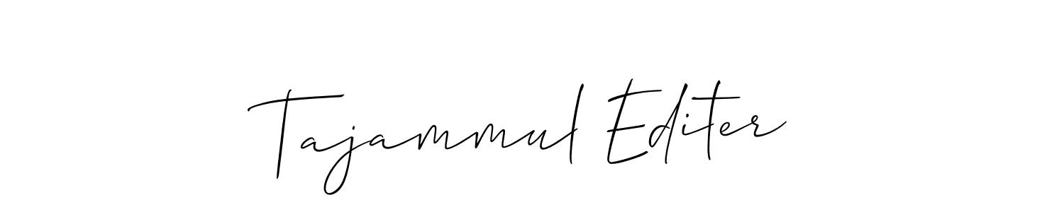 Also we have Tajammul Editer name is the best signature style. Create professional handwritten signature collection using Allison_Script autograph style. Tajammul Editer signature style 2 images and pictures png