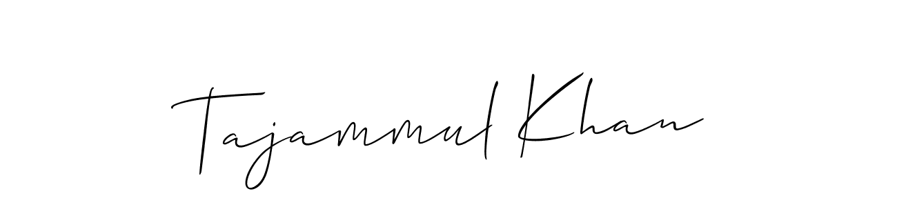 Make a beautiful signature design for name Tajammul Khan. With this signature (Allison_Script) style, you can create a handwritten signature for free. Tajammul Khan signature style 2 images and pictures png