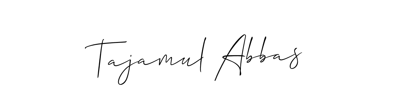 Design your own signature with our free online signature maker. With this signature software, you can create a handwritten (Allison_Script) signature for name Tajamul Abbas. Tajamul Abbas signature style 2 images and pictures png