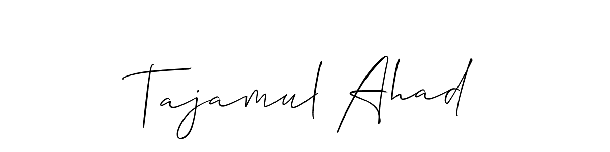 Allison_Script is a professional signature style that is perfect for those who want to add a touch of class to their signature. It is also a great choice for those who want to make their signature more unique. Get Tajamul Ahad name to fancy signature for free. Tajamul Ahad signature style 2 images and pictures png
