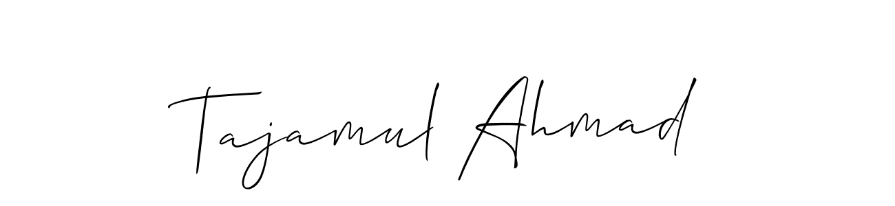 You should practise on your own different ways (Allison_Script) to write your name (Tajamul Ahmad) in signature. don't let someone else do it for you. Tajamul Ahmad signature style 2 images and pictures png