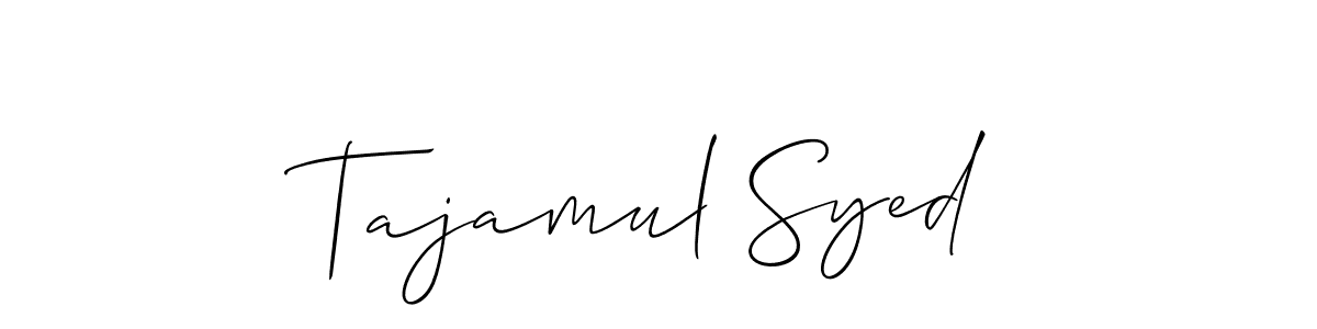 if you are searching for the best signature style for your name Tajamul Syed. so please give up your signature search. here we have designed multiple signature styles  using Allison_Script. Tajamul Syed signature style 2 images and pictures png