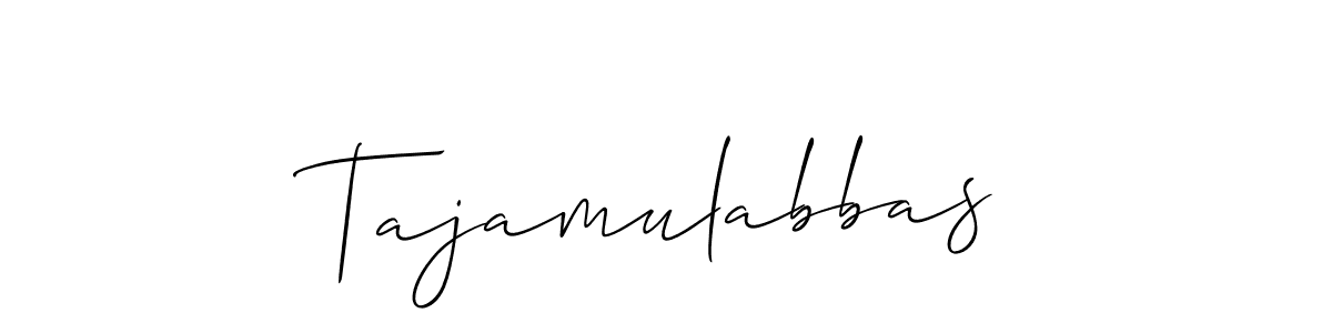 Also we have Tajamulabbas name is the best signature style. Create professional handwritten signature collection using Allison_Script autograph style. Tajamulabbas signature style 2 images and pictures png