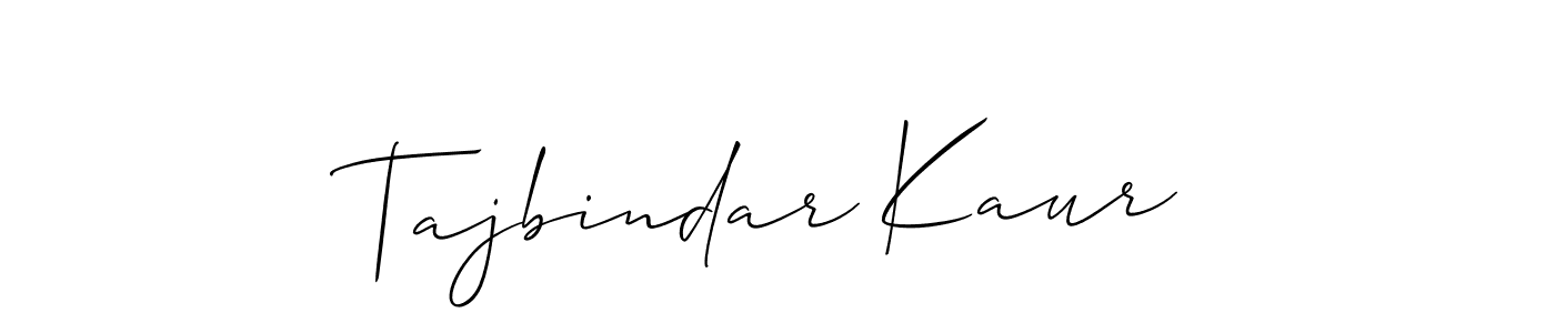How to make Tajbindar Kaur name signature. Use Allison_Script style for creating short signs online. This is the latest handwritten sign. Tajbindar Kaur signature style 2 images and pictures png
