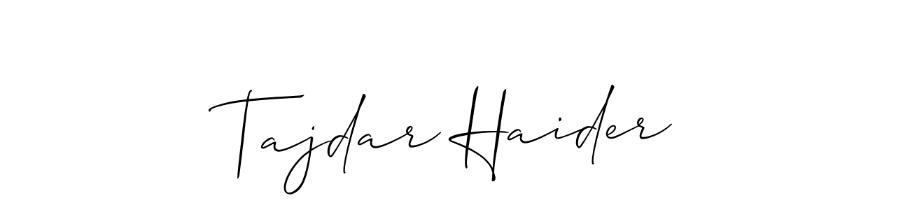 Also we have Tajdar Haider name is the best signature style. Create professional handwritten signature collection using Allison_Script autograph style. Tajdar Haider signature style 2 images and pictures png