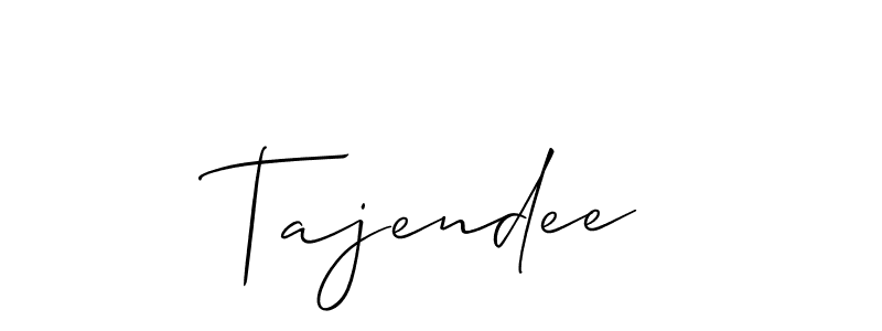 Make a beautiful signature design for name Tajendee. With this signature (Allison_Script) style, you can create a handwritten signature for free. Tajendee signature style 2 images and pictures png