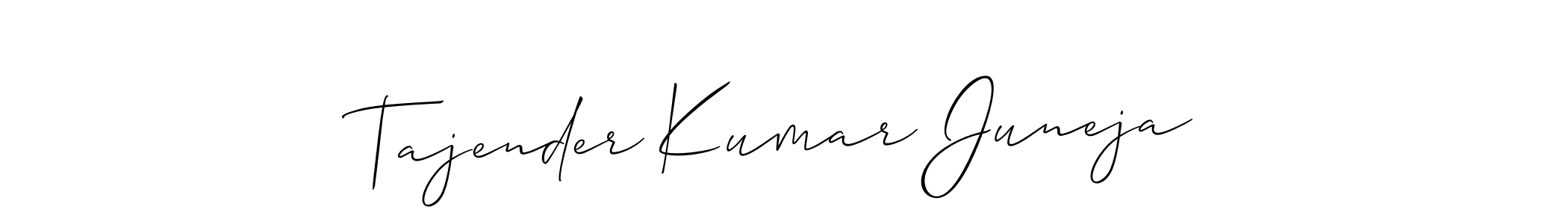 How to make Tajender Kumar Juneja signature? Allison_Script is a professional autograph style. Create handwritten signature for Tajender Kumar Juneja name. Tajender Kumar Juneja signature style 2 images and pictures png