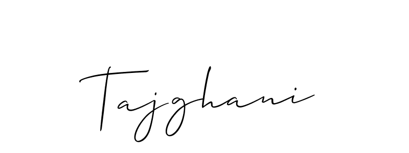 How to make Tajghani signature? Allison_Script is a professional autograph style. Create handwritten signature for Tajghani name. Tajghani signature style 2 images and pictures png