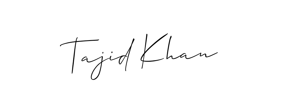 Also we have Tajid Khan name is the best signature style. Create professional handwritten signature collection using Allison_Script autograph style. Tajid Khan signature style 2 images and pictures png