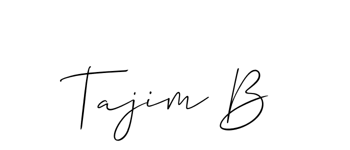 Use a signature maker to create a handwritten signature online. With this signature software, you can design (Allison_Script) your own signature for name Tajim B. Tajim B signature style 2 images and pictures png