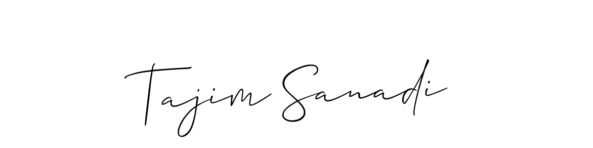 This is the best signature style for the Tajim Sanadi name. Also you like these signature font (Allison_Script). Mix name signature. Tajim Sanadi signature style 2 images and pictures png