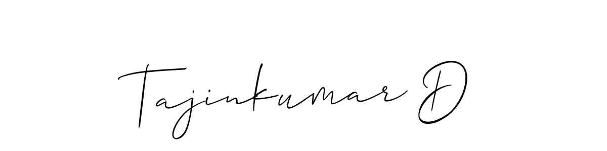 It looks lik you need a new signature style for name Tajinkumar D. Design unique handwritten (Allison_Script) signature with our free signature maker in just a few clicks. Tajinkumar D signature style 2 images and pictures png