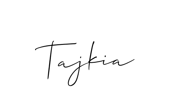 Use a signature maker to create a handwritten signature online. With this signature software, you can design (Allison_Script) your own signature for name Tajkia. Tajkia signature style 2 images and pictures png