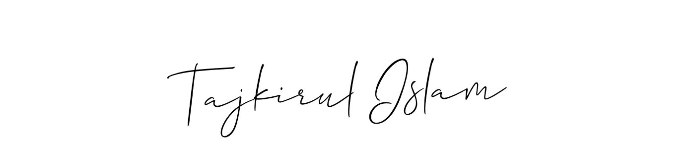 if you are searching for the best signature style for your name Tajkirul Islam. so please give up your signature search. here we have designed multiple signature styles  using Allison_Script. Tajkirul Islam signature style 2 images and pictures png