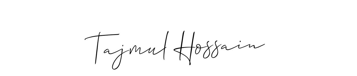 The best way (Allison_Script) to make a short signature is to pick only two or three words in your name. The name Tajmul Hossain include a total of six letters. For converting this name. Tajmul Hossain signature style 2 images and pictures png