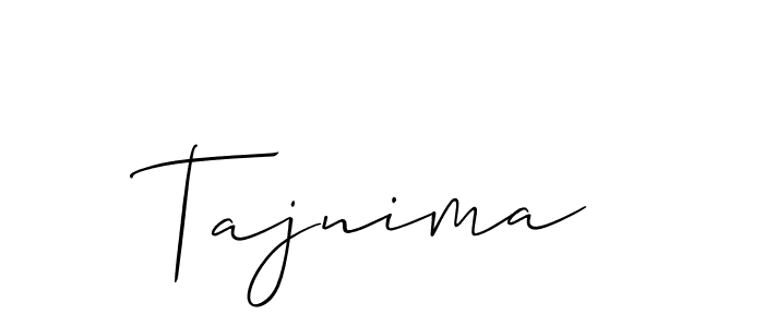 Design your own signature with our free online signature maker. With this signature software, you can create a handwritten (Allison_Script) signature for name Tajnima. Tajnima signature style 2 images and pictures png